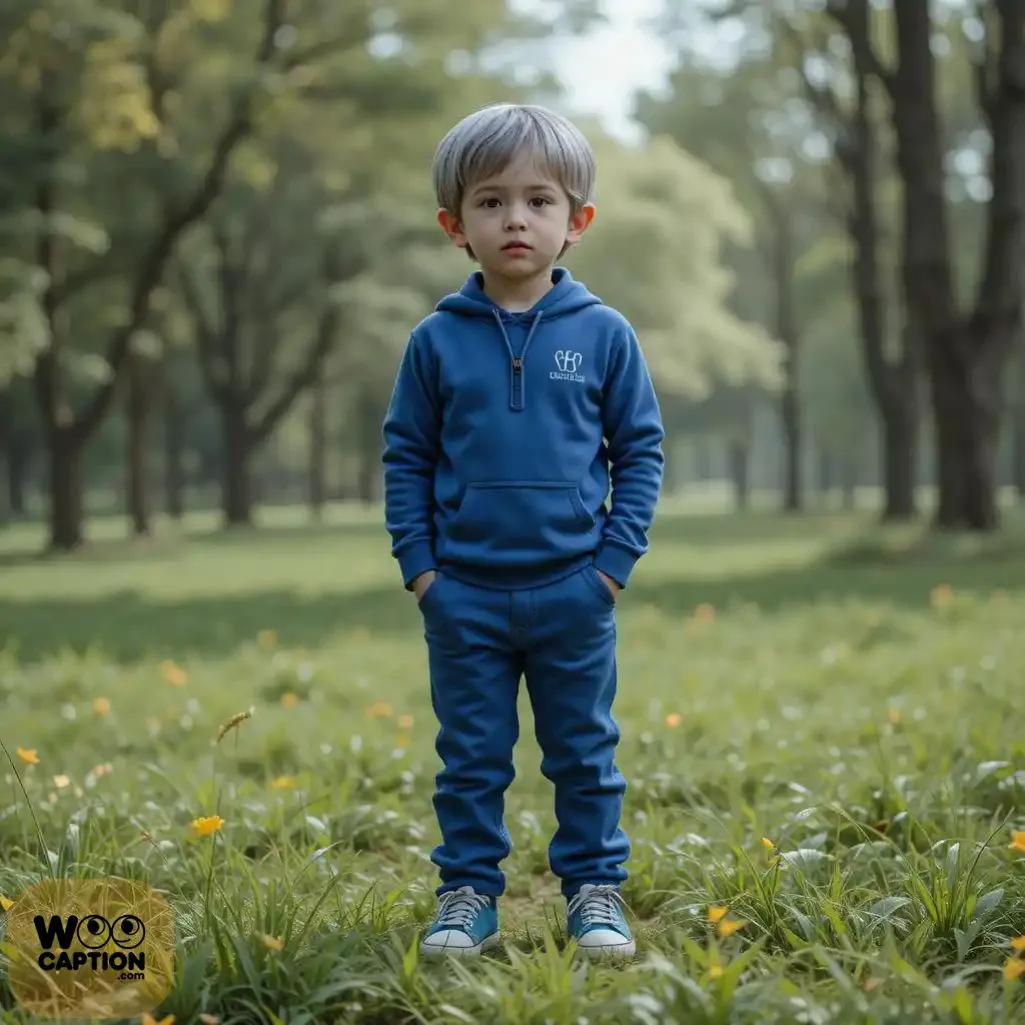 Blue Outfit Captions For Boy
