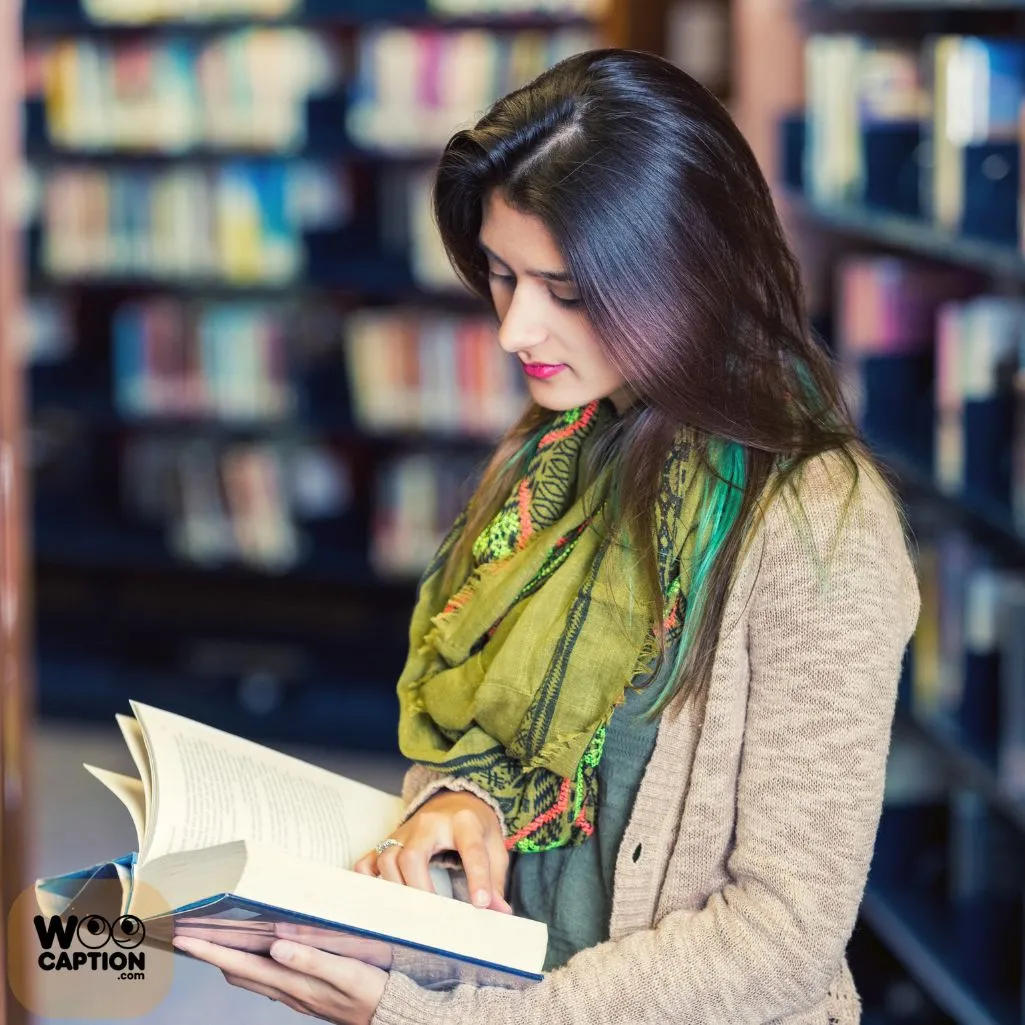 Library Captions For Girl